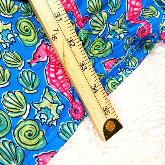 Simply Southern Bell Sleeved Tropical Midi Dress Seahorse & Shells Women's Large - Picture 13 of 13